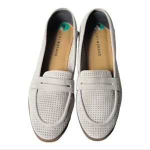 Lucky Brand caylon perforated leather suede loafers size 8